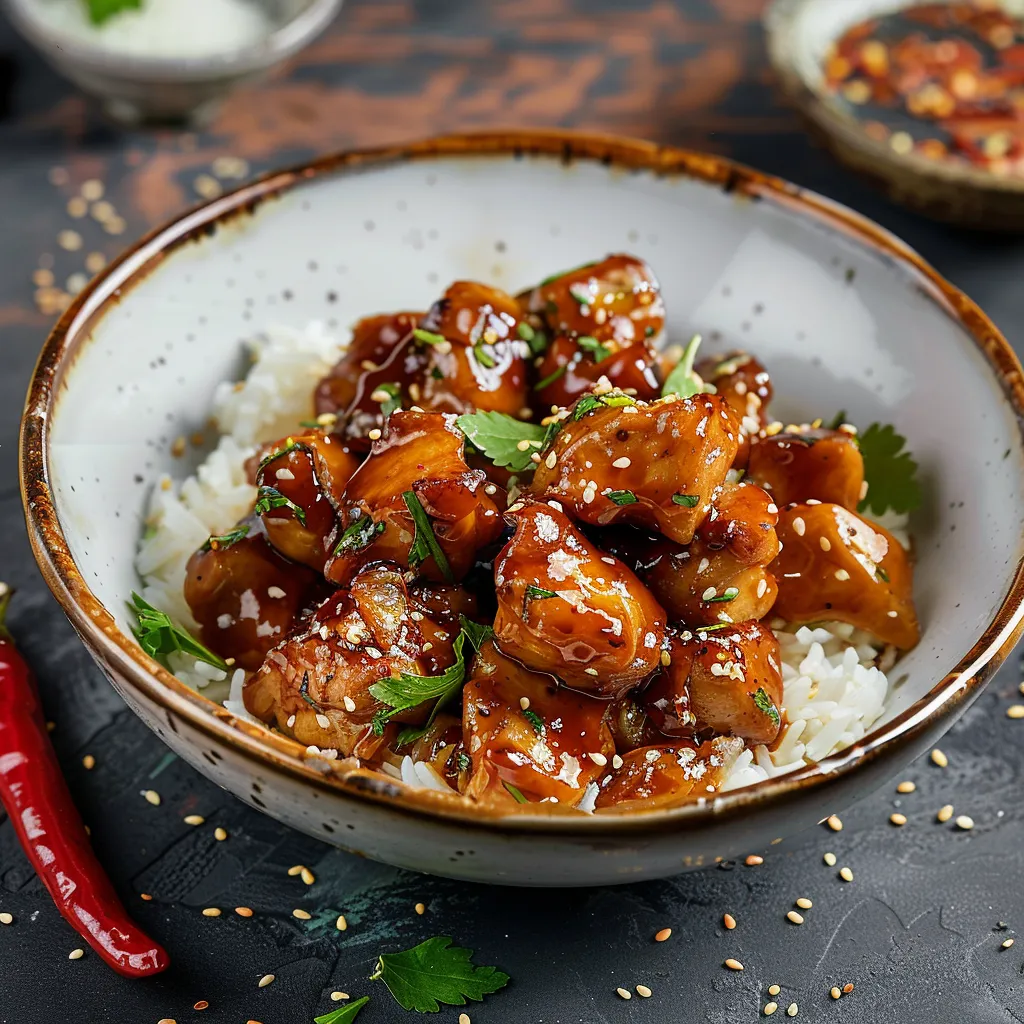 Poulet au caramel doux asiatique