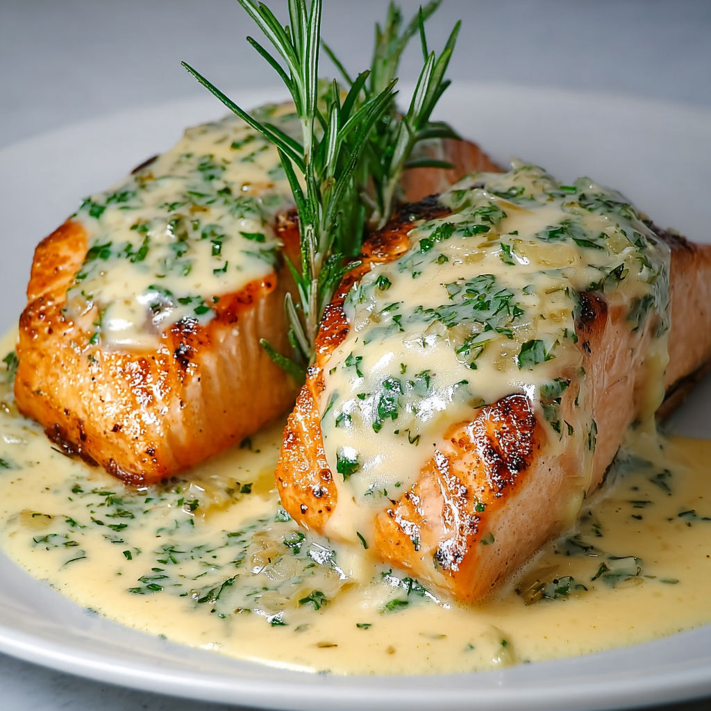 Saumon poêlé servi avec sauce échalotes fondantes.