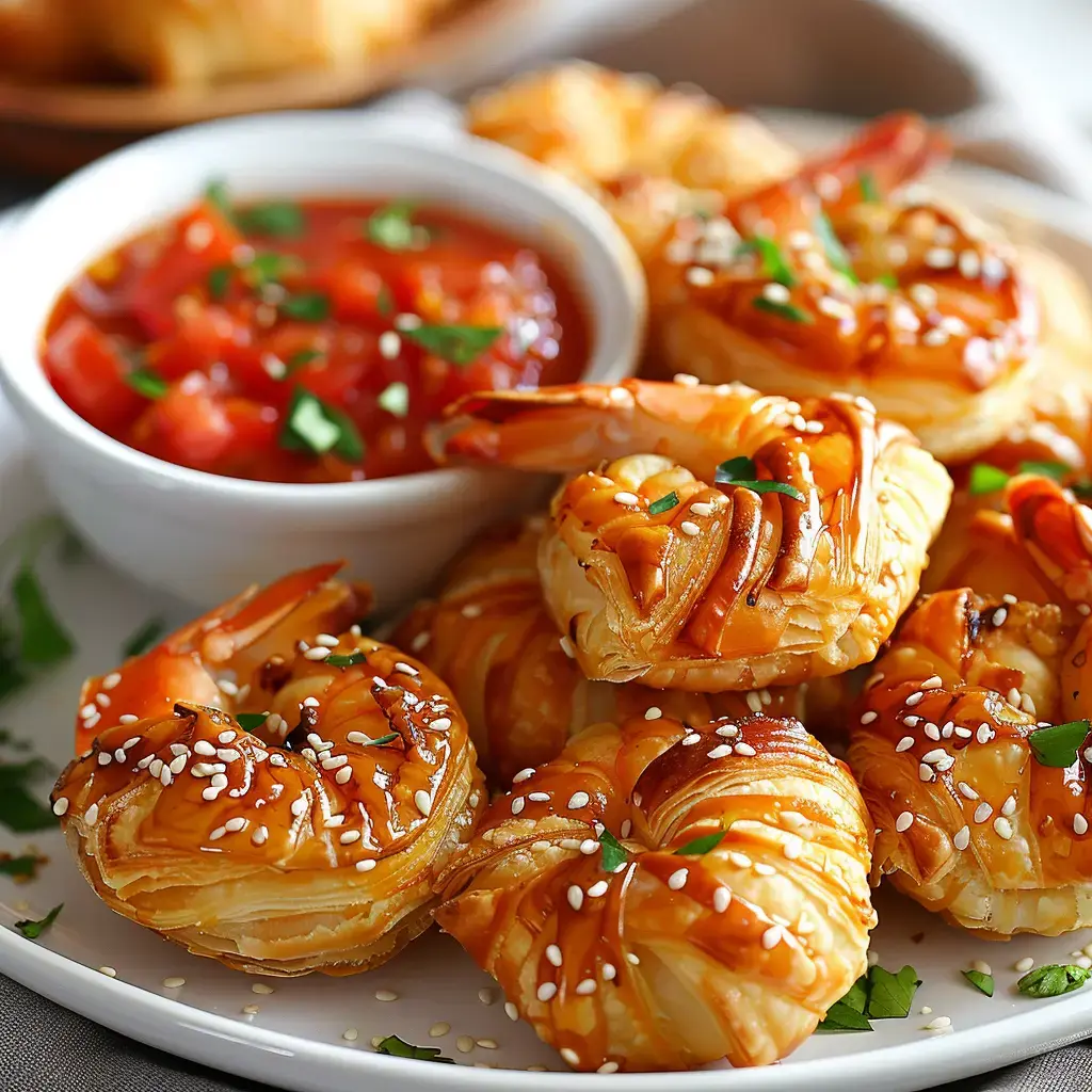 Délices croustillants de crevettes feuilletées pour apéro