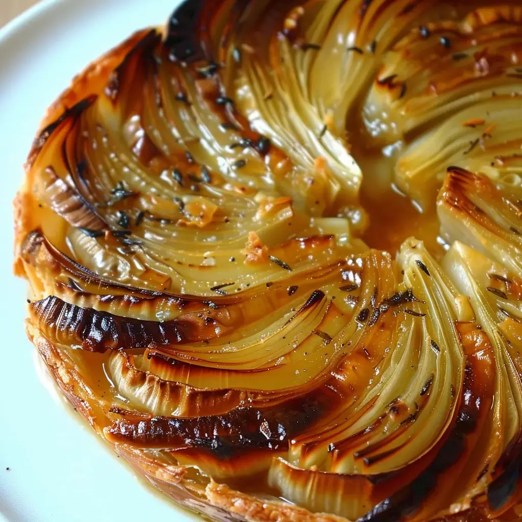 Délicieuse tarte dorée composée d'endives et de fromage fondant.