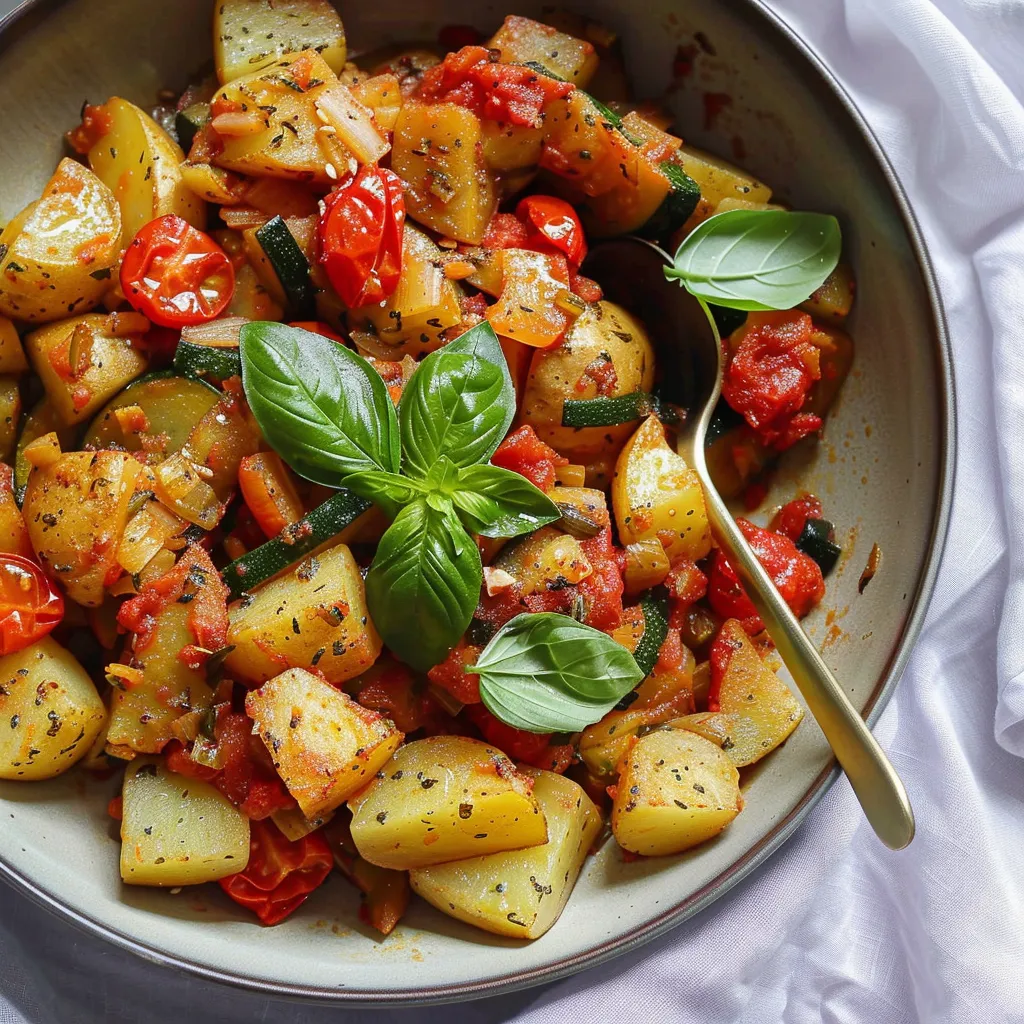 Poêlée pommes de terre, courgettes & tomates un vrai régal maison