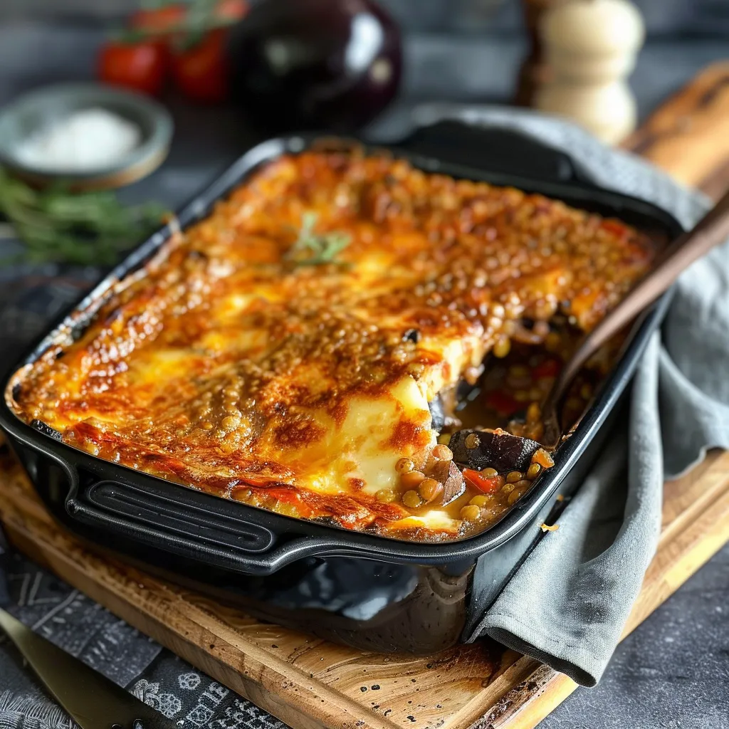 Lentilles et aubergines fondantes