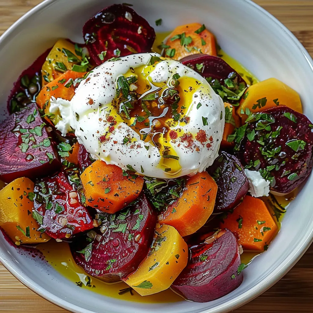Carottes rôties avec burrata