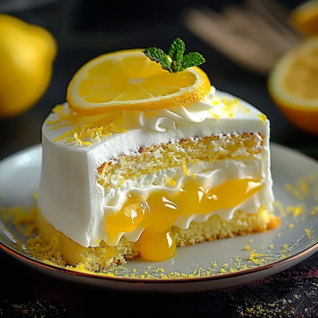 Délicieuse mousse citronnée sur fond biscuité