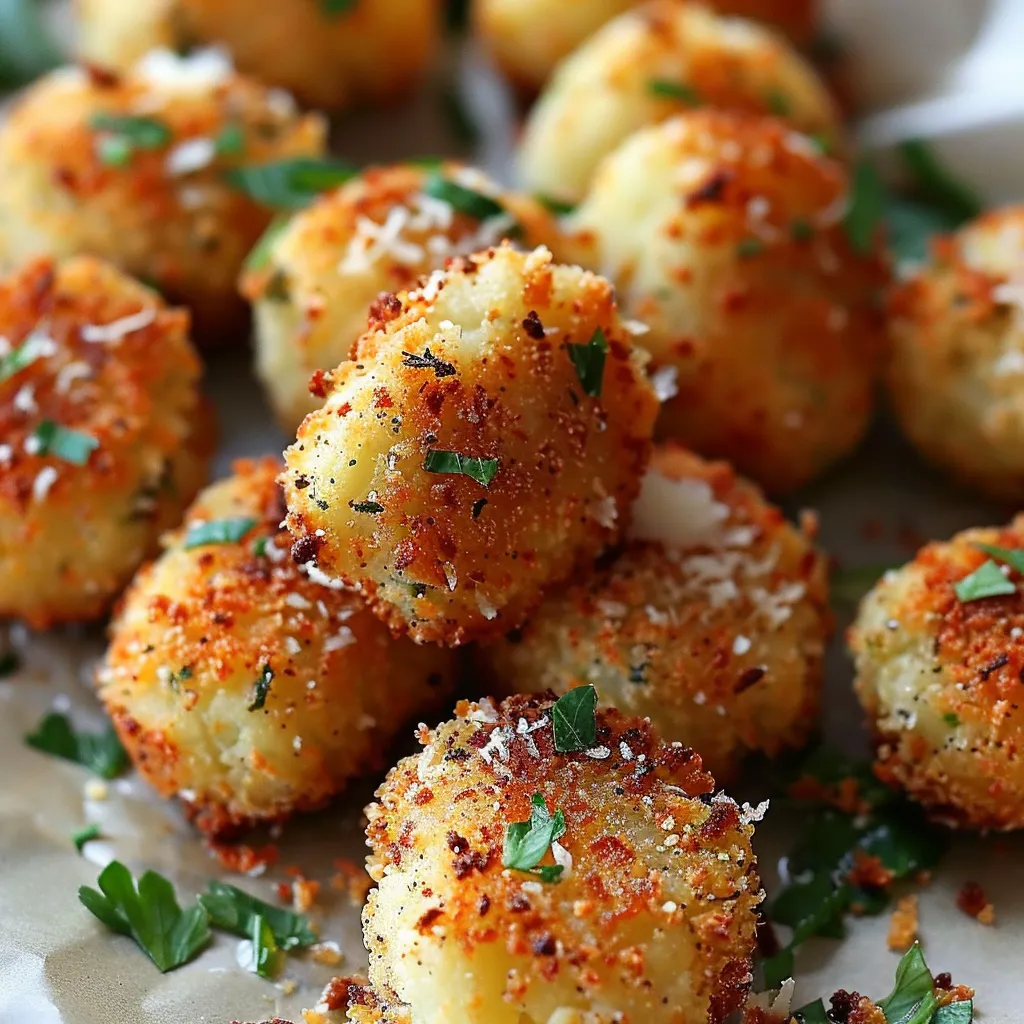 Petites croquettes de chou-fleur croustillantes au parmesan