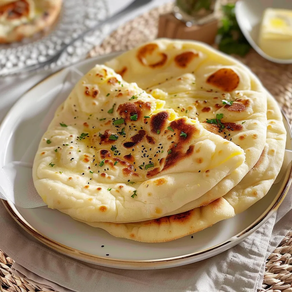 Naans à cœur fondant