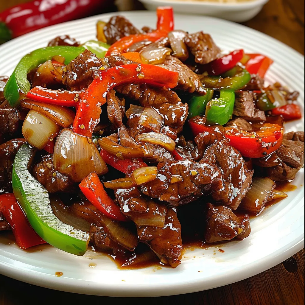 Bœuf sauté poivrons oignons
