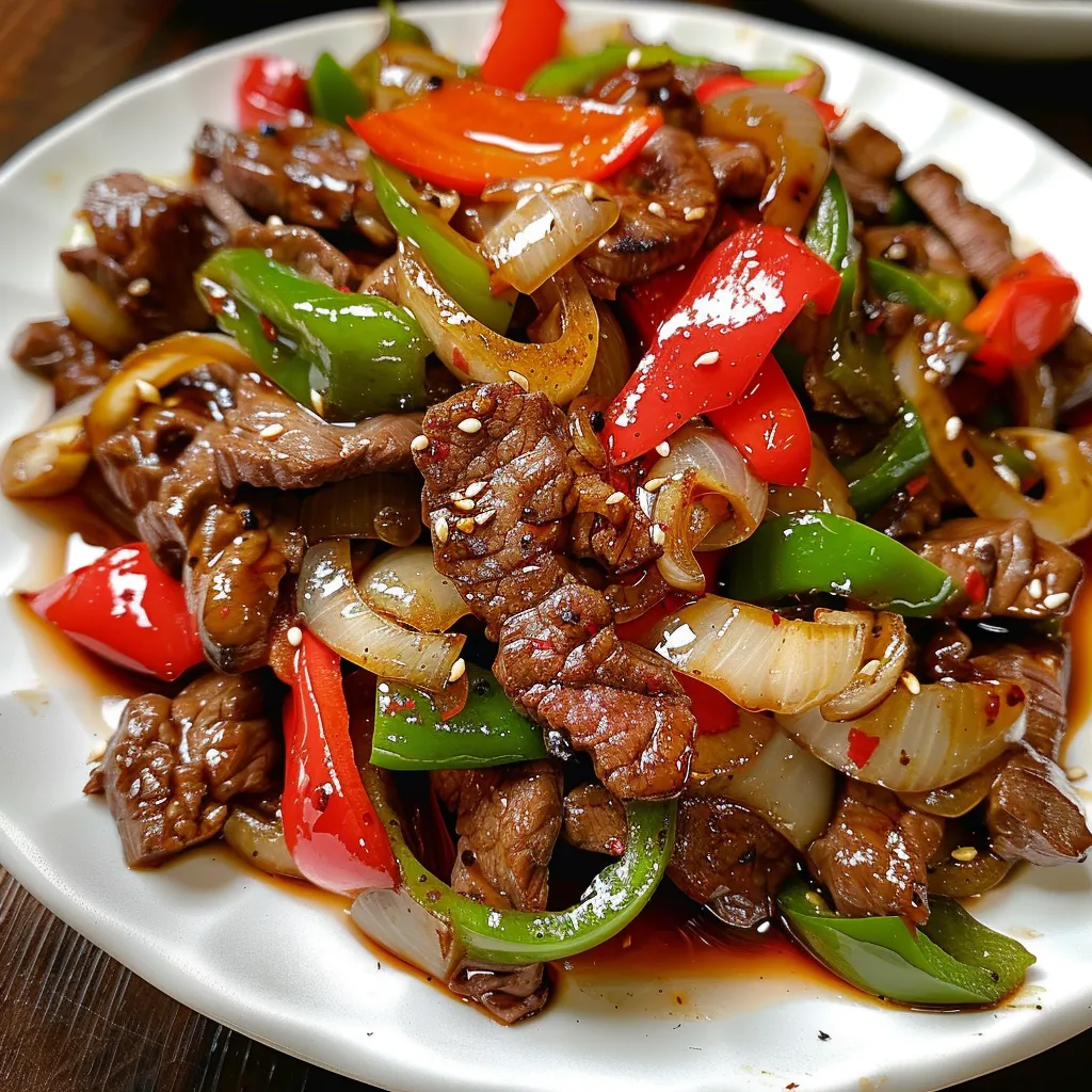 Bœuf aux poivrons qui donne faim