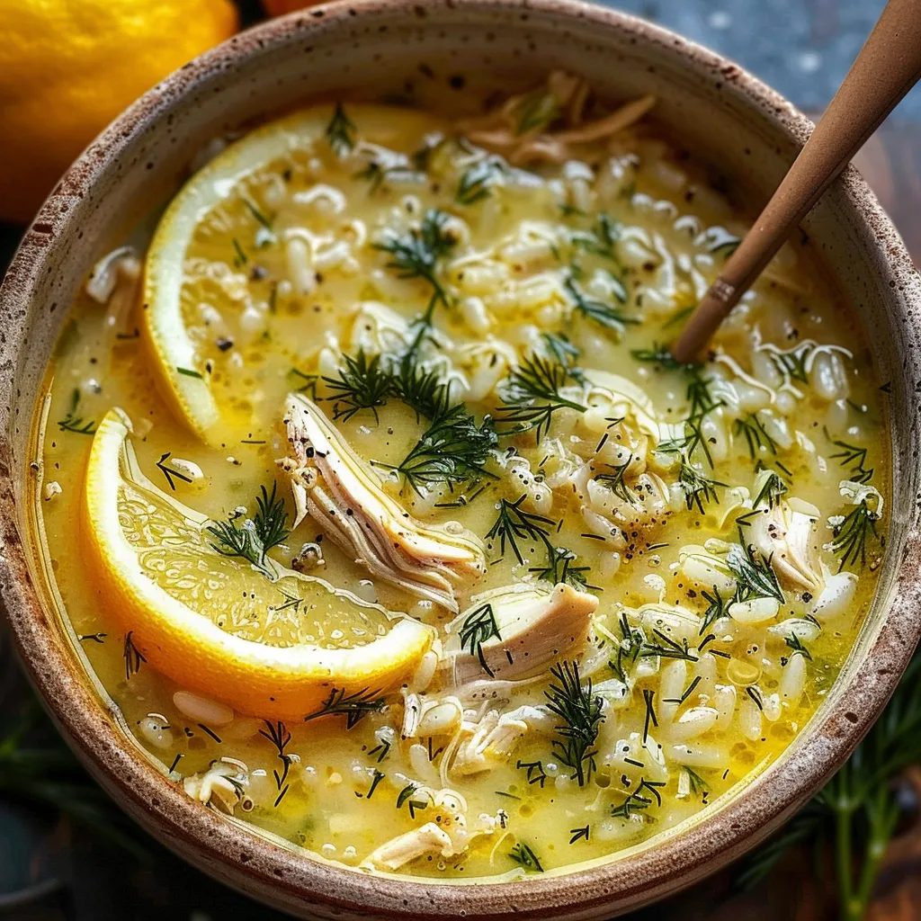 Bol de soupe méditerranéenne au poulet citron