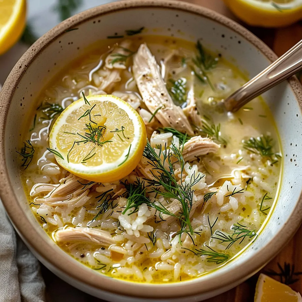 Soupe facile au poulet citron