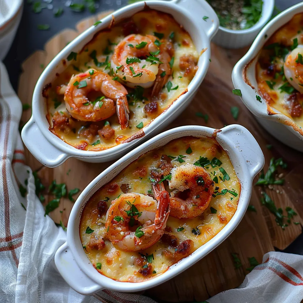 Crevettes chorizo parmesan