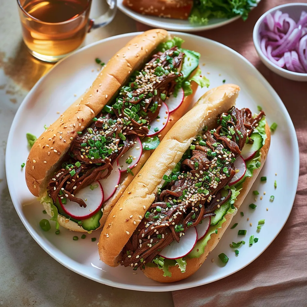 Sandwichs bœuf braisé coréens fait maison