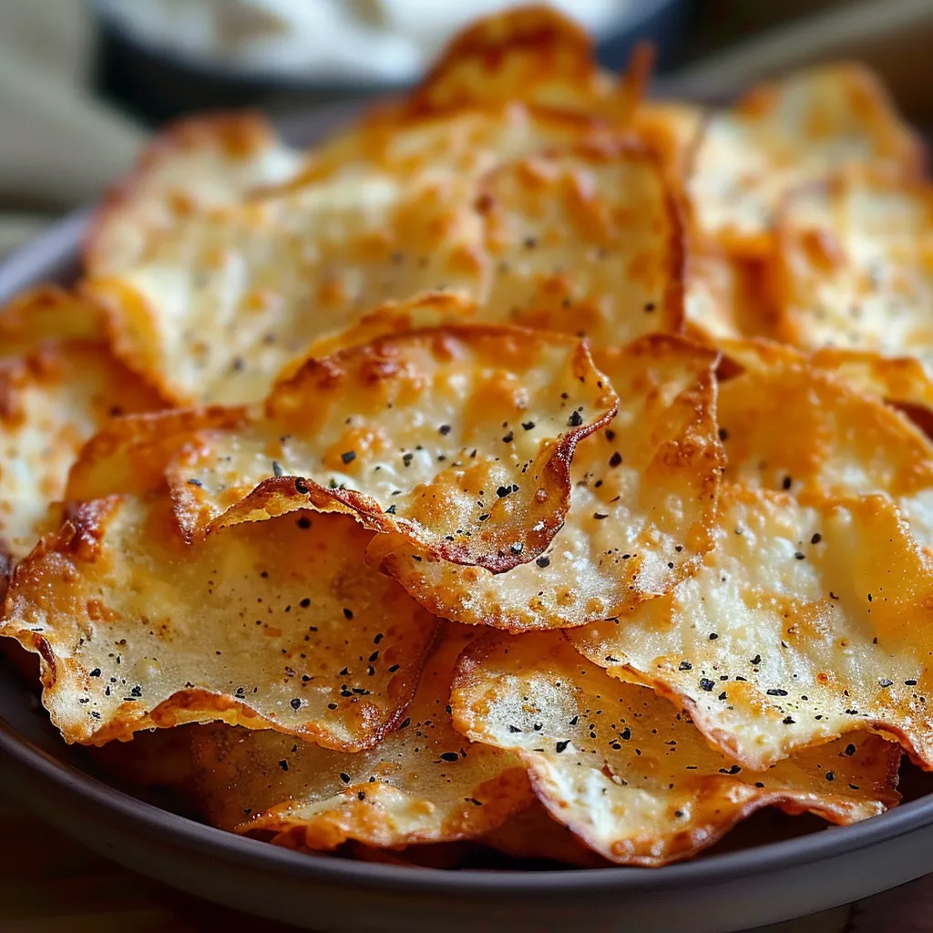 Chips croustillantes de fromage blanc faciles à faire