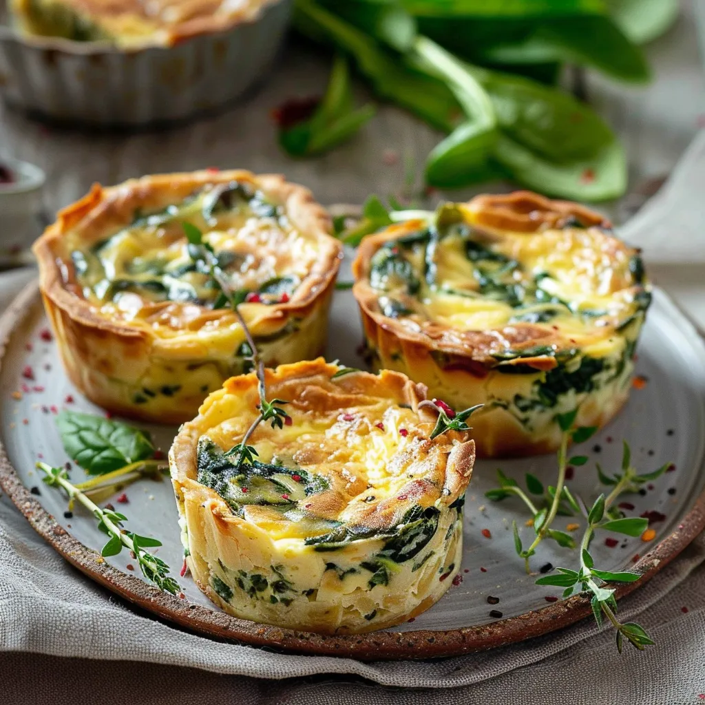 Mini quiche légère Boursin épinards