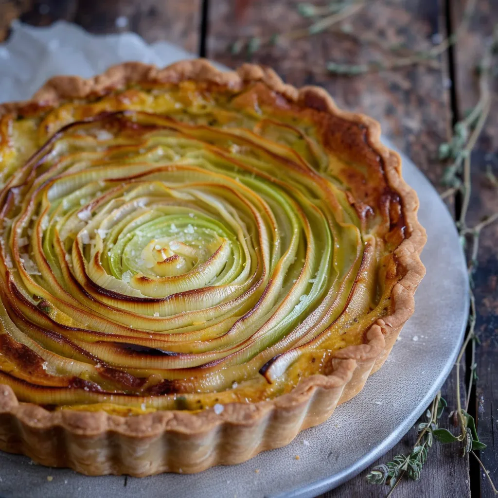 Délicieuse quiche poireaux avec une pâte brisée sans beurre