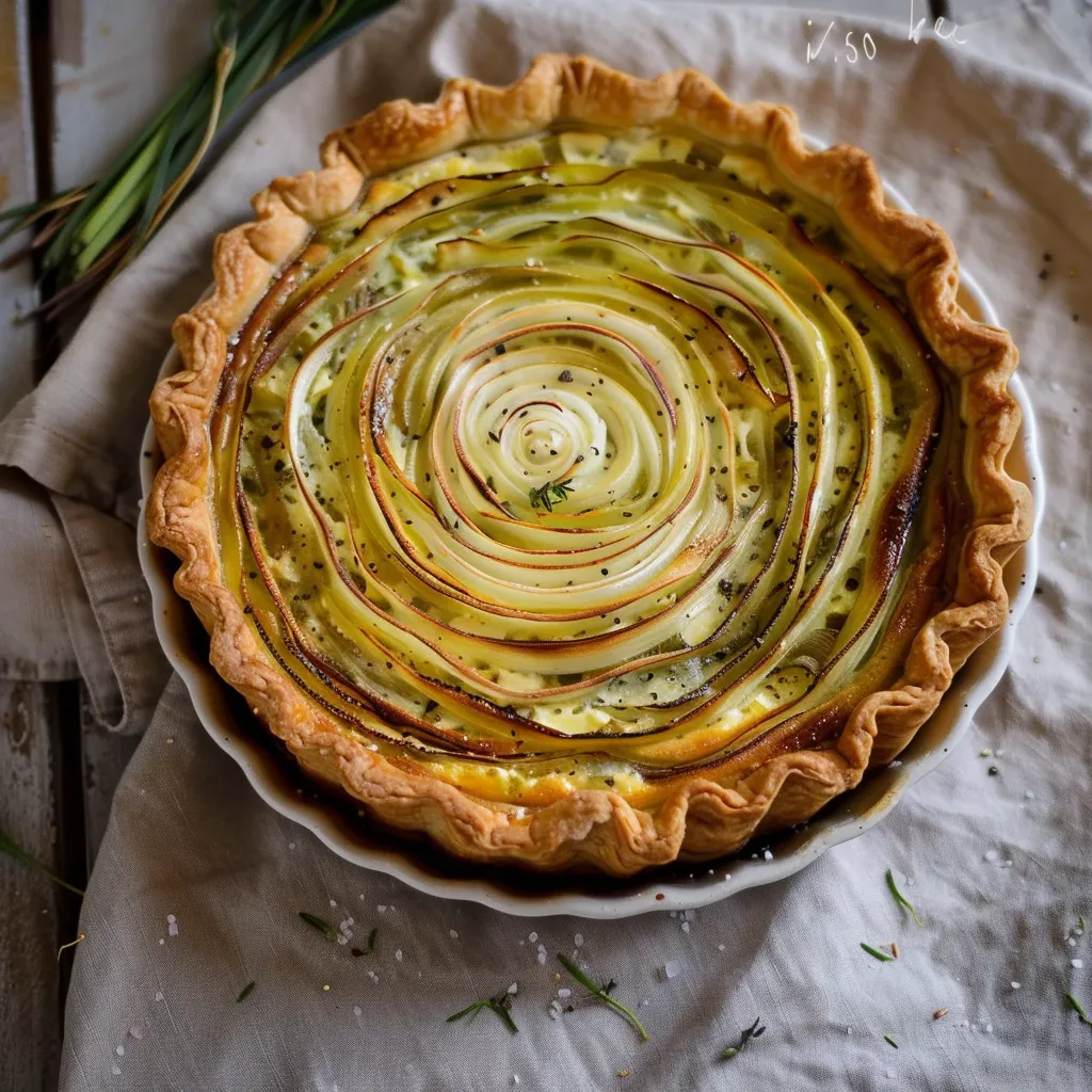 Tarte poireaux pâte huile d’olive