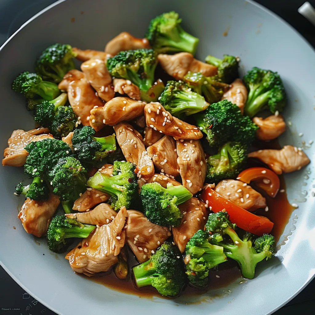 Poulet et brocolis sautés