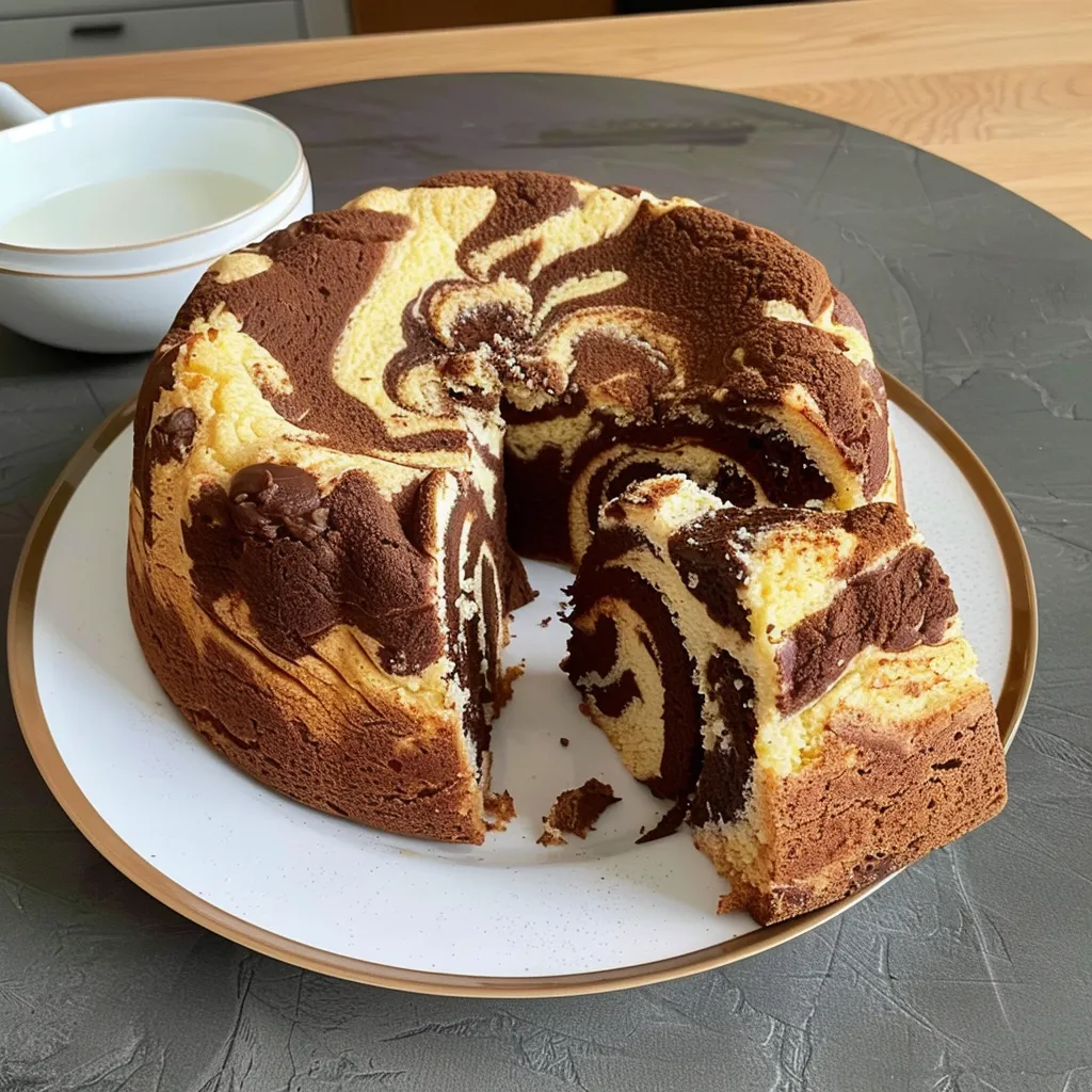 Gâteau marbré tendre léger