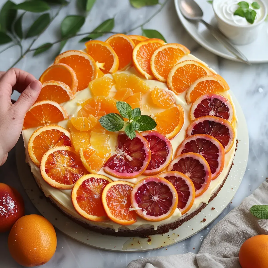 Gâteau trois oranges ombré
