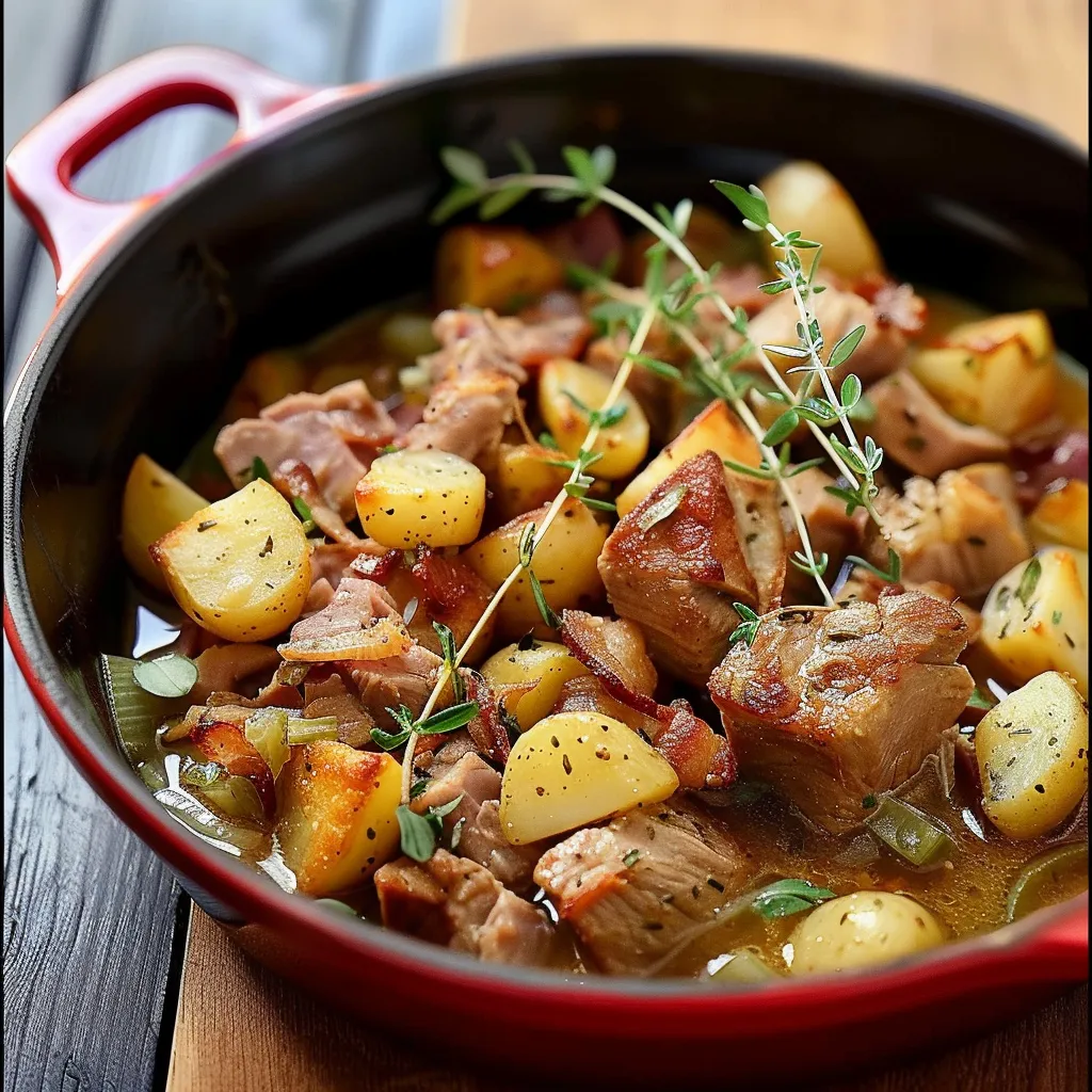 Porc mijoté flageolets pommes de terre | Tradition français