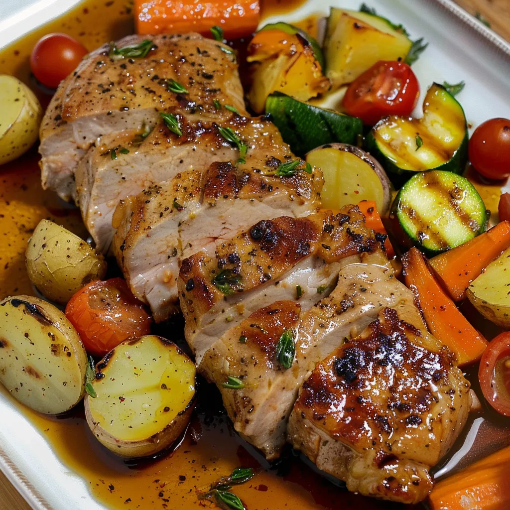 Duo filet mignon porc légumes fondants