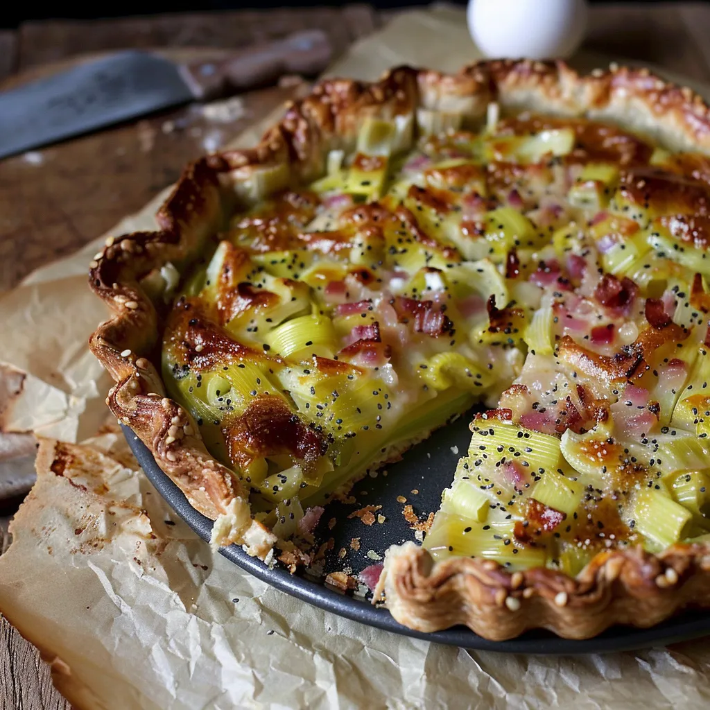 Tarte poireaux-comté rustique facile et familiale
