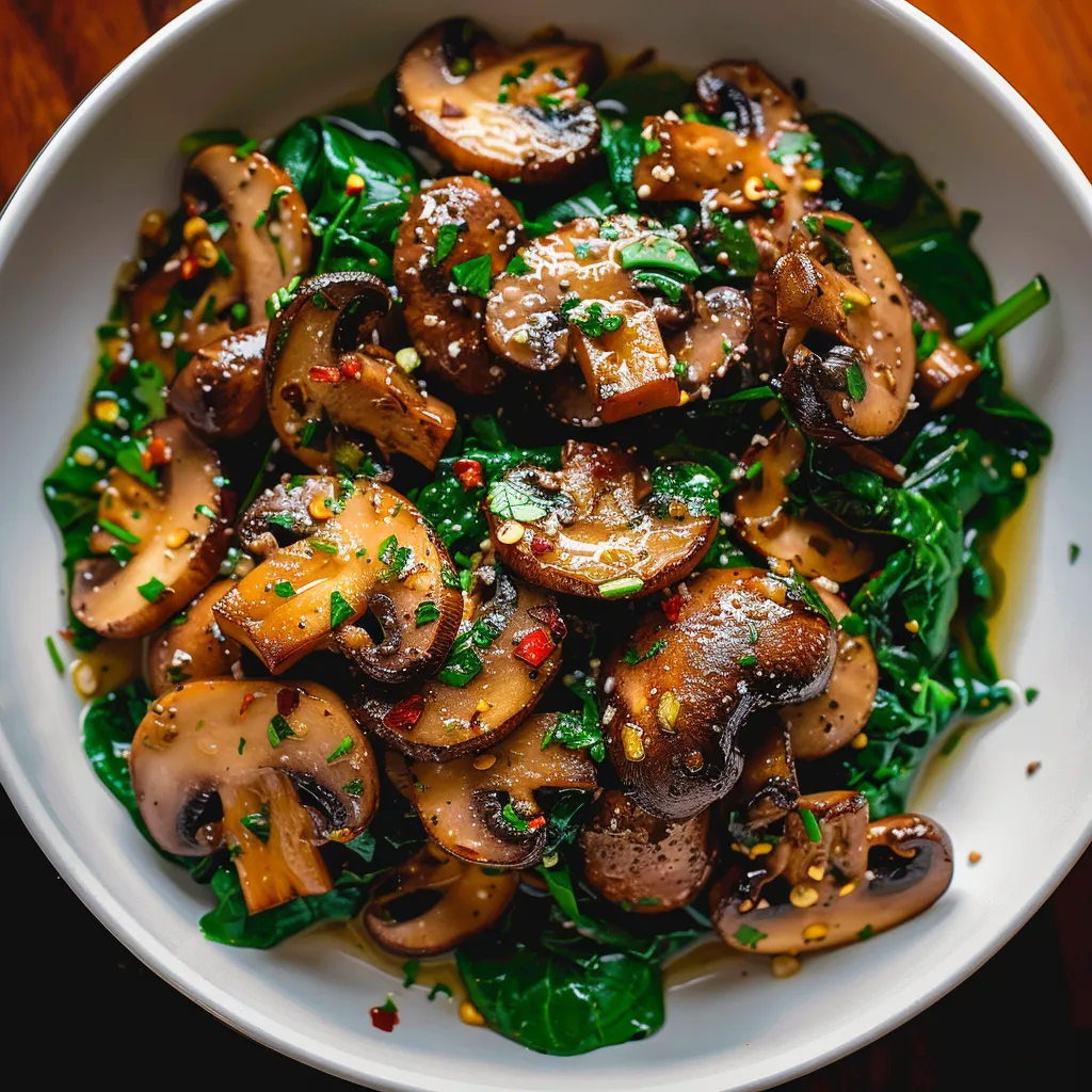 Champignons et épinards poêlés - Simple et gourmand