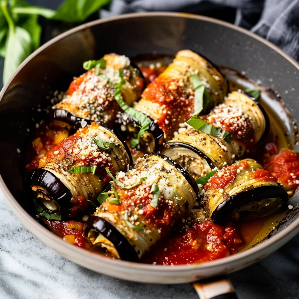 Aubergines roulées garnies italiennes
