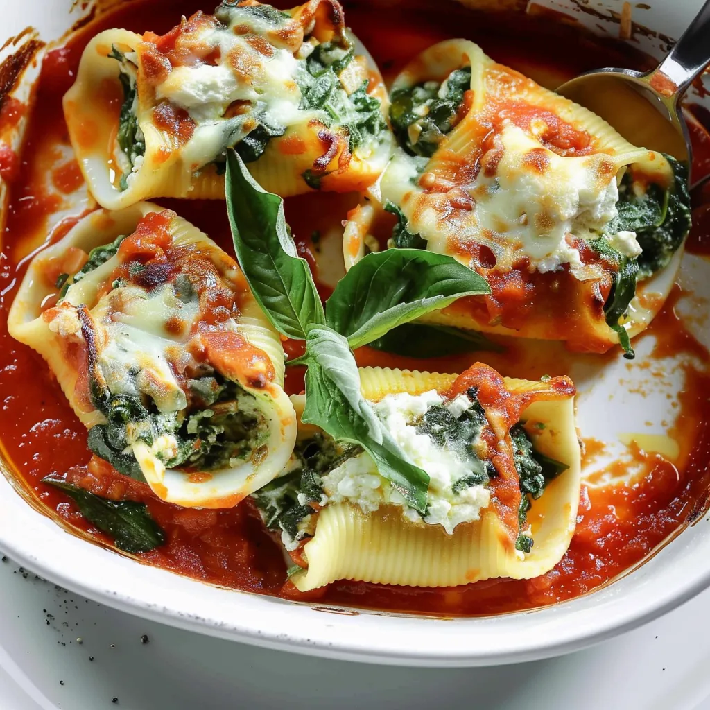 Conchiglioni farcis ricotta épinards façon italienne