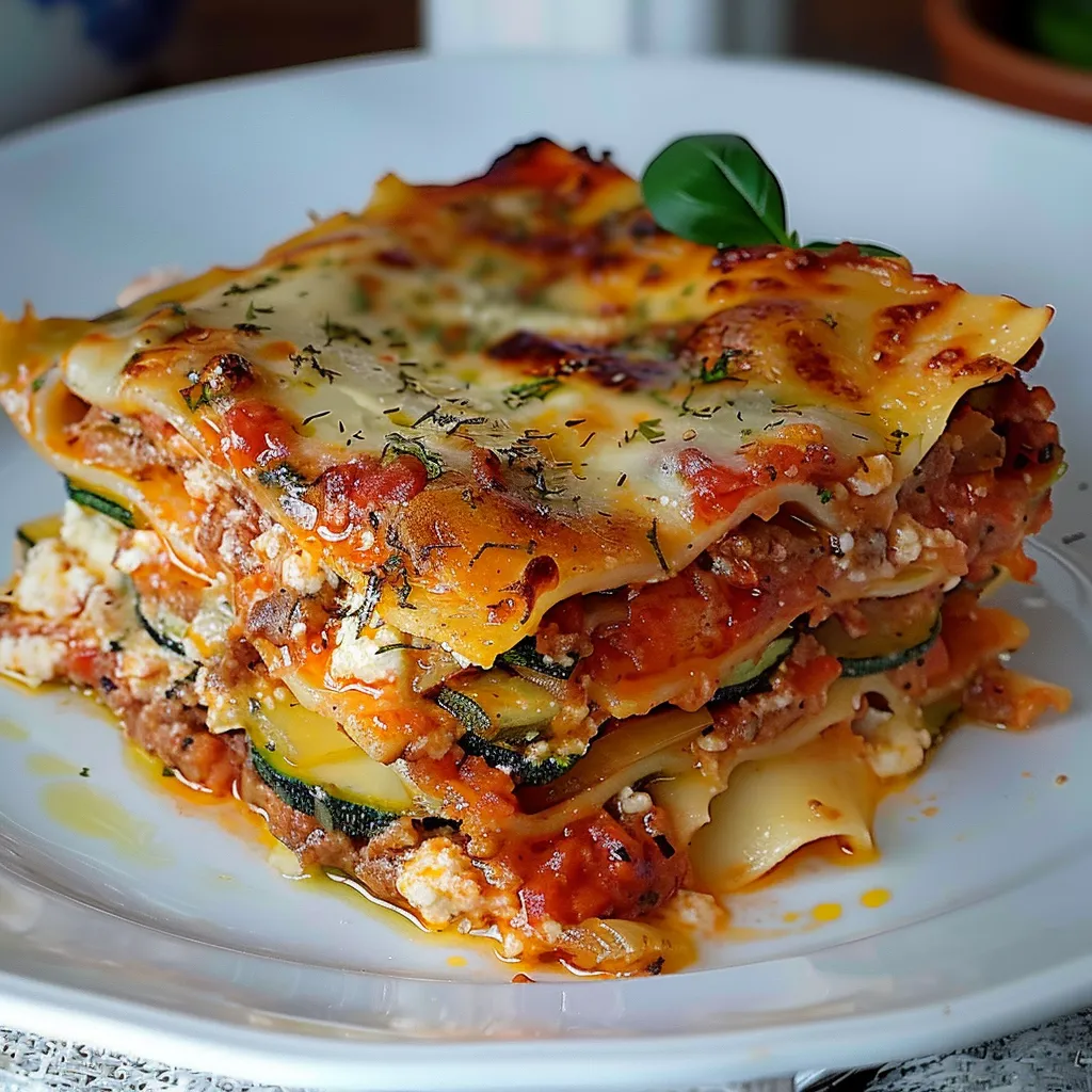 Lasagnes courgettes saucisse gourmandes