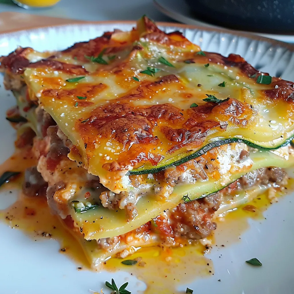 Lasagnes courgettes et chair à saucisse maison familiale savoureuse