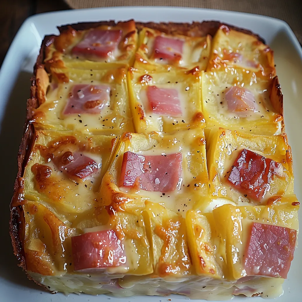 Gratin pommes de terre jambon vache qui rit