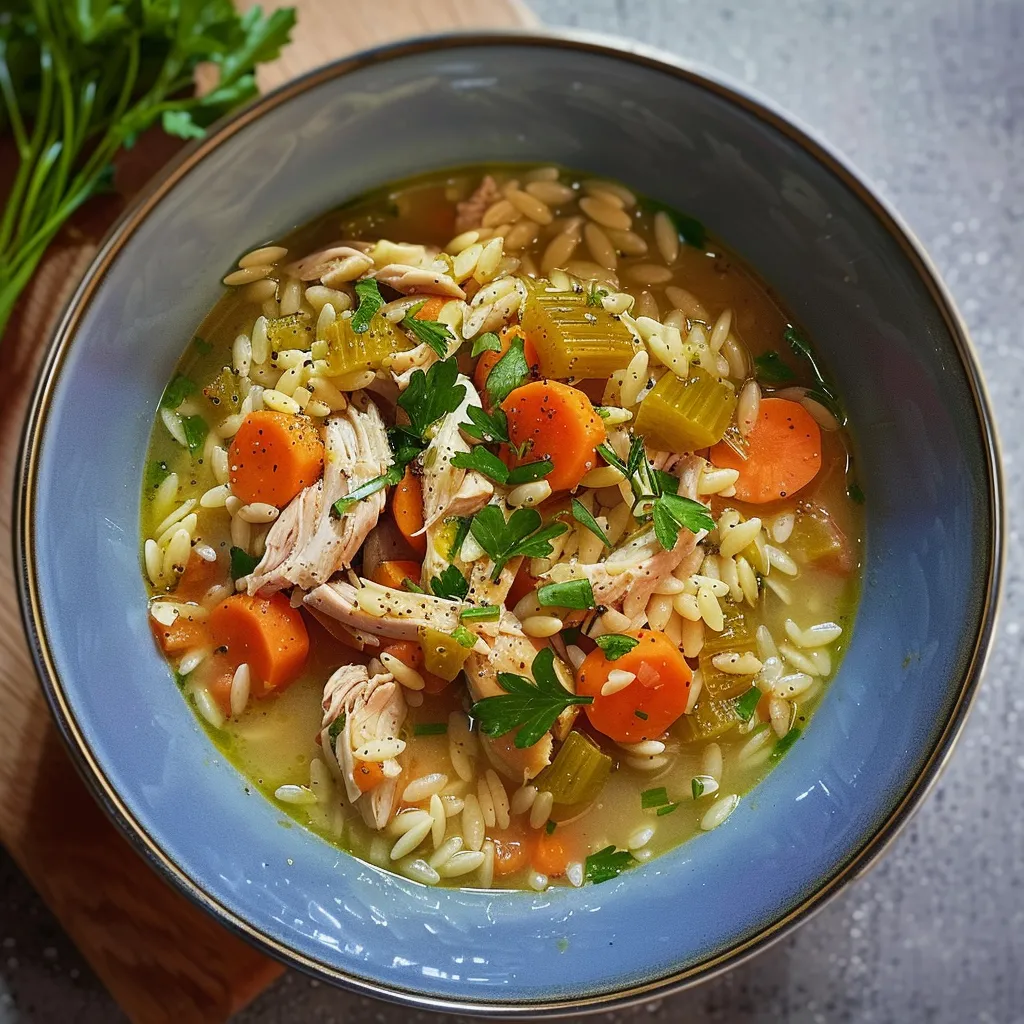 Soupe poulet orzo
