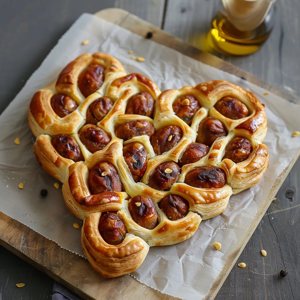 Feuilleté saucisses cœur pour la Saint-Valentin