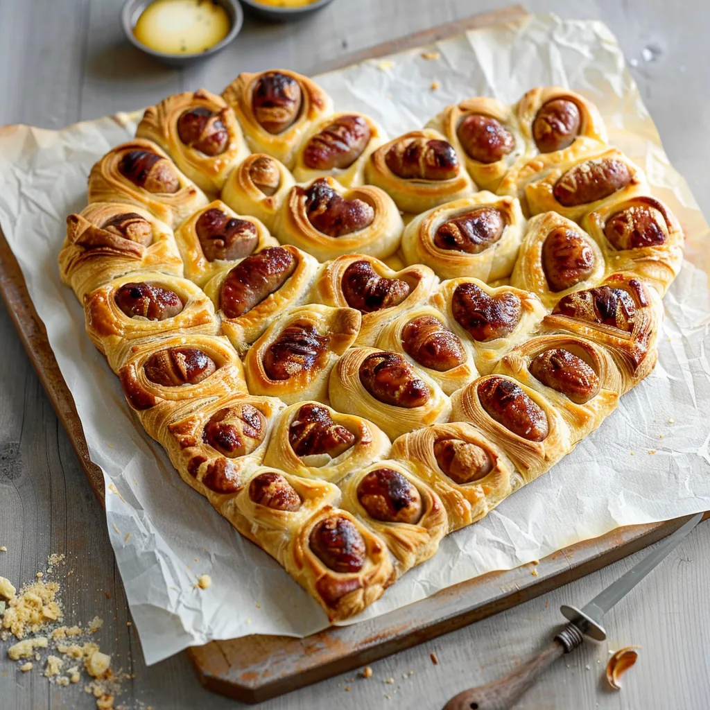 Feuilleté Saucisses en Coeur - Spécial Saint-Valentin
