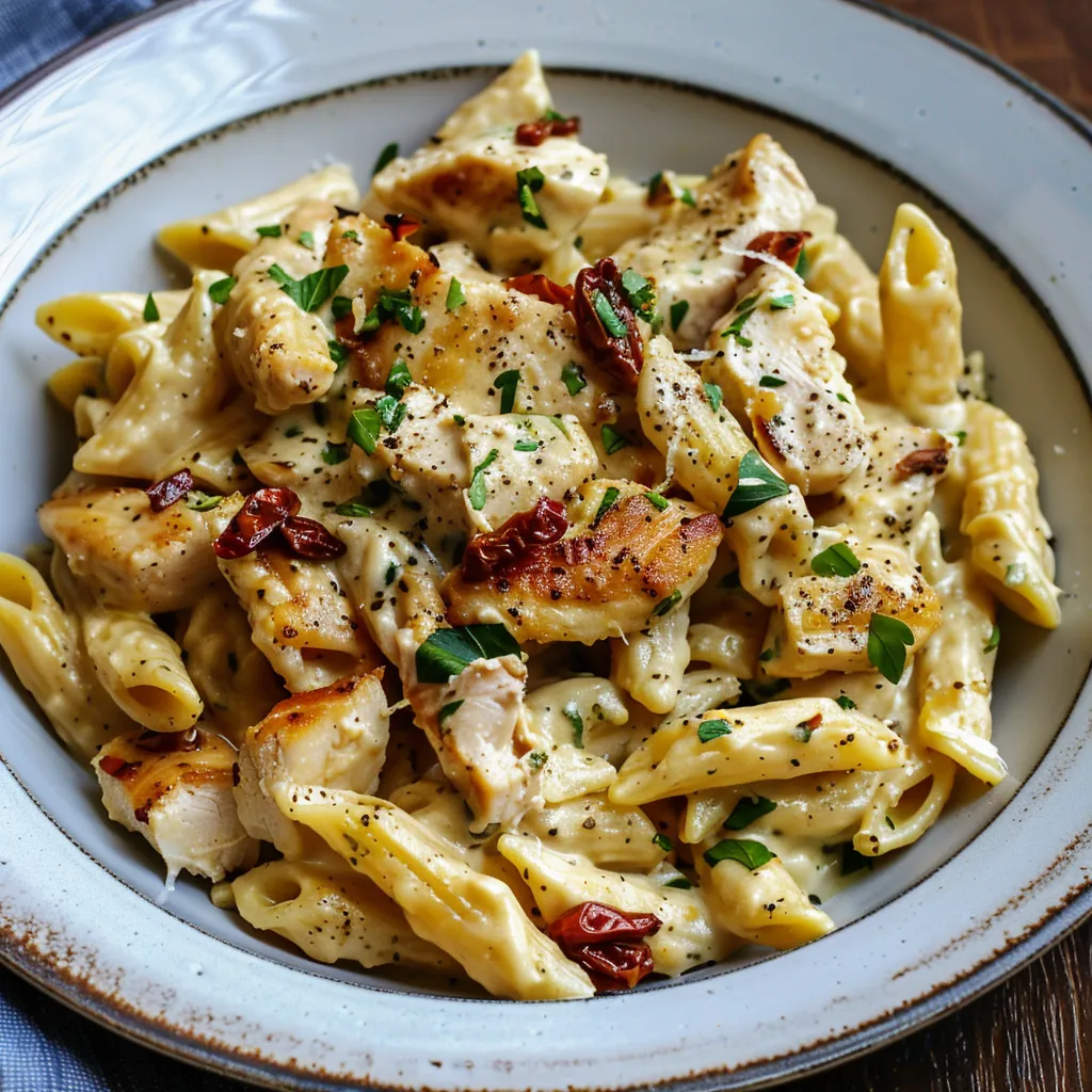 Pâtes crémeuses poulet parmesan