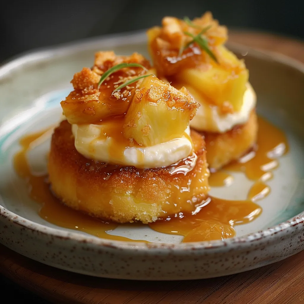 Palets bretons riches en ananas et nappés de caramel au rhum