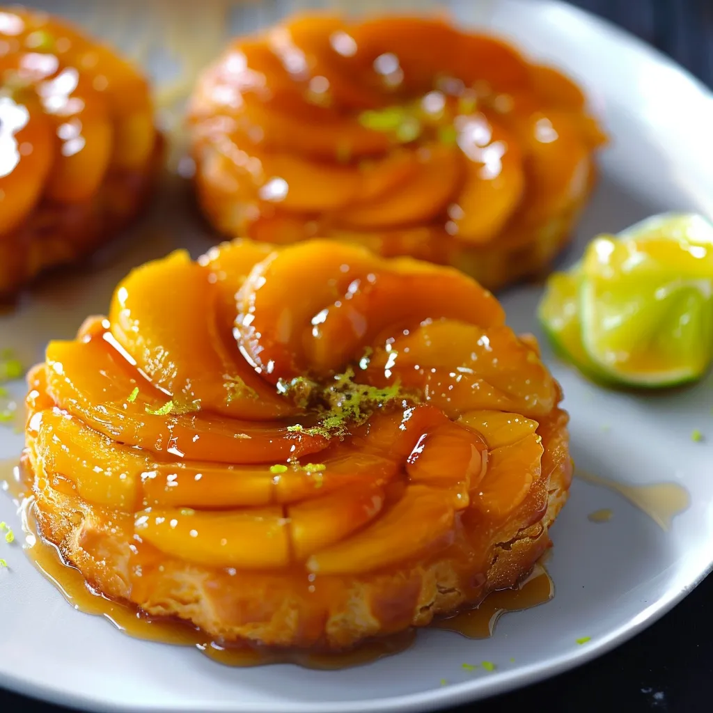 Petites tatins mangue citron vert