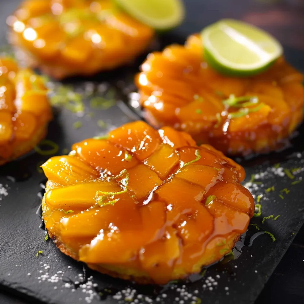 Mini tatins de mangue au citron vert – Dessert facile et différent