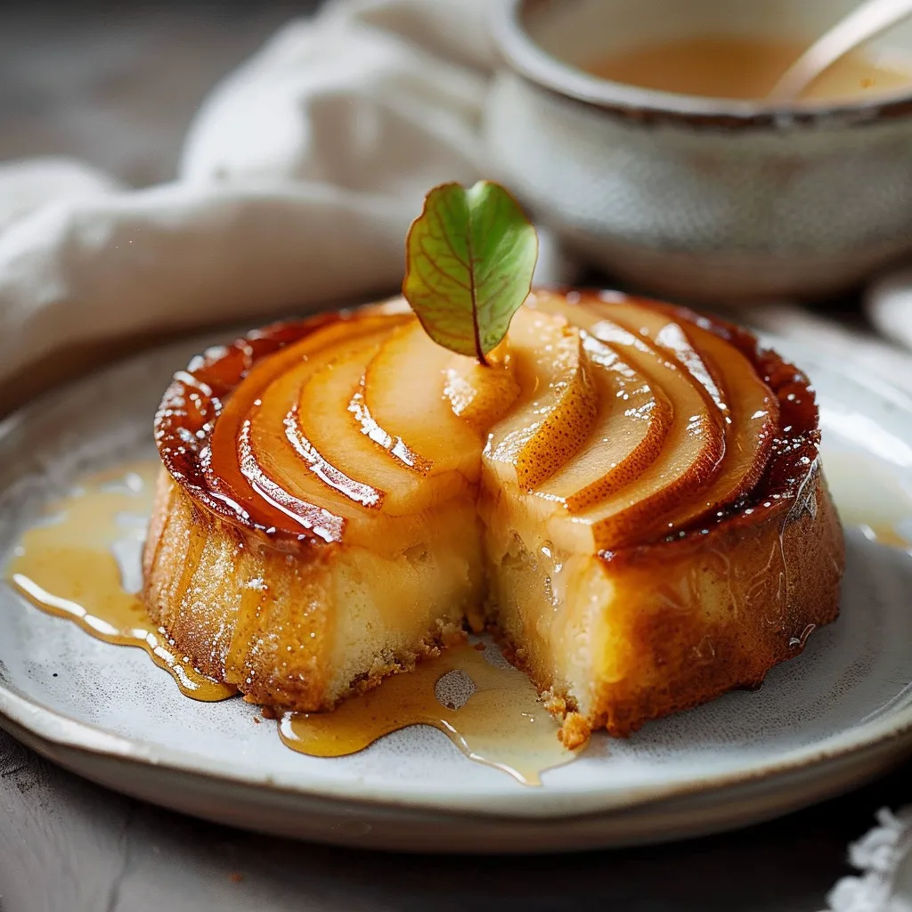 Gâteau poires caramélisées – Ultra moelleux et gourmand