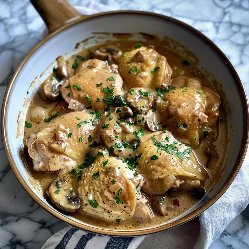 Poulet au cidre mijoté