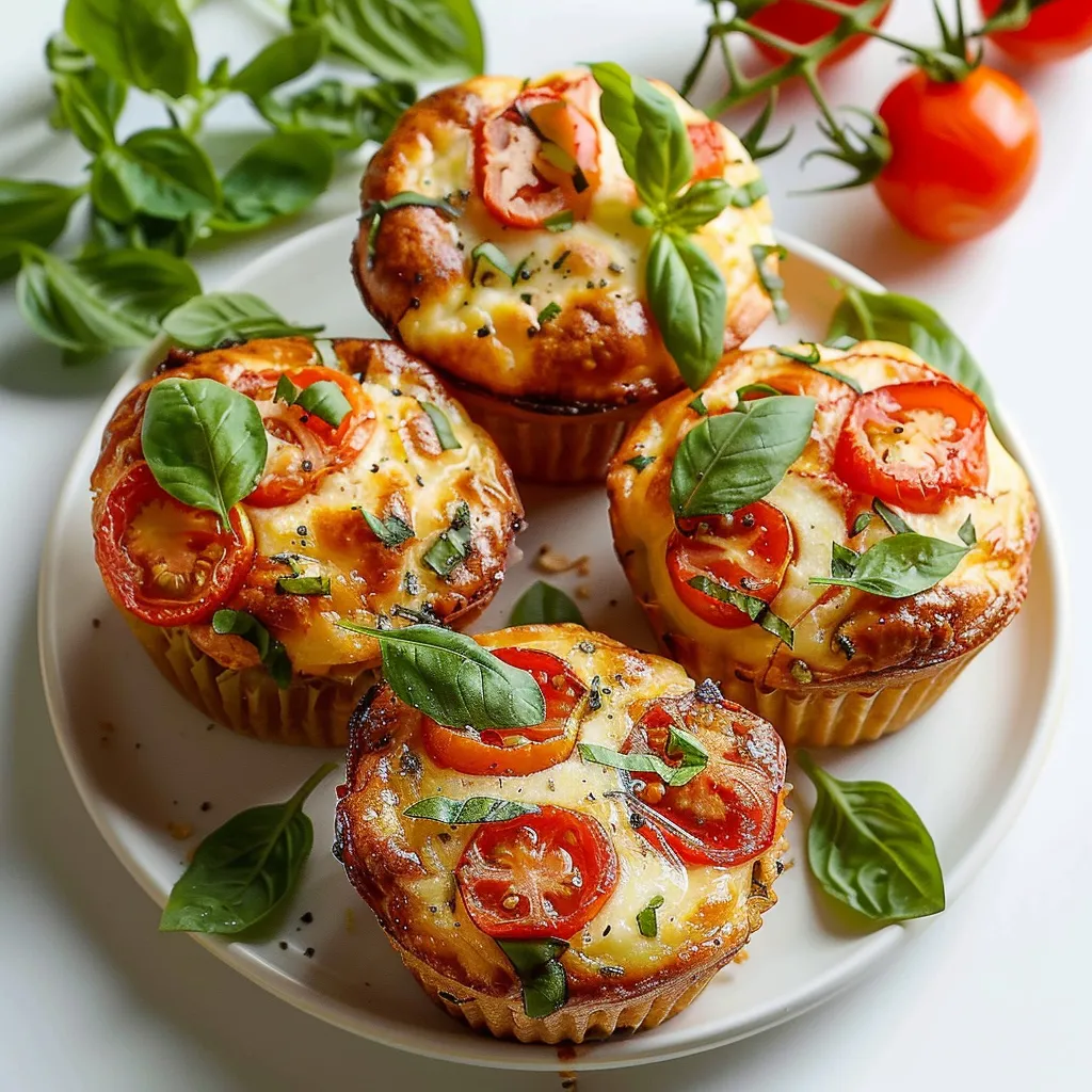 Muffins Salés Tomate Mozzarella Basilic