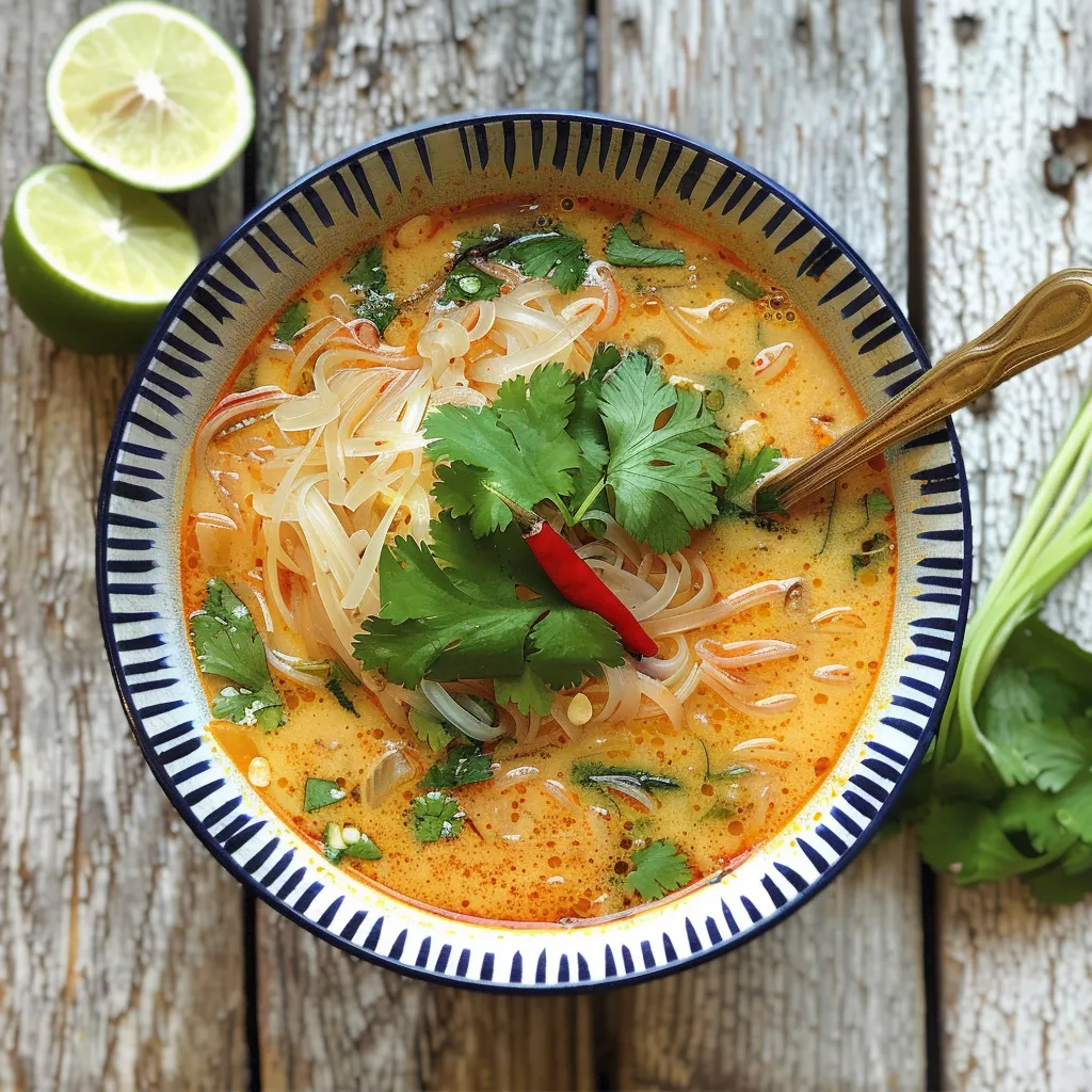 Soupe Thaï lait coco gingembre citronnelle