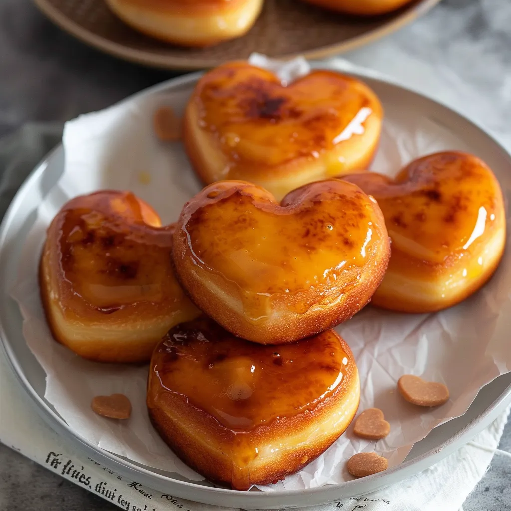 Donuts Cœur crème brûlée – Gâteau Saint-Valentin