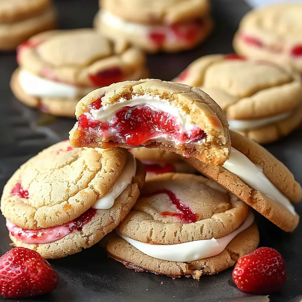 Cookies moelleux au cheesecake et fraises
