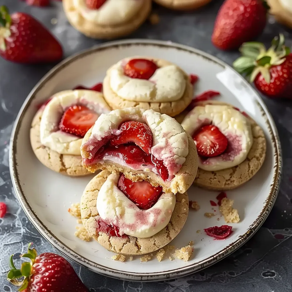 Cookies cœur cheesecake fraise - Ultra gourmand