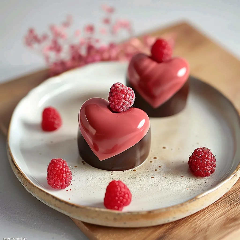 Cœur Framboise Chocolat Saint-Valentin – Pâtisserie élégante française