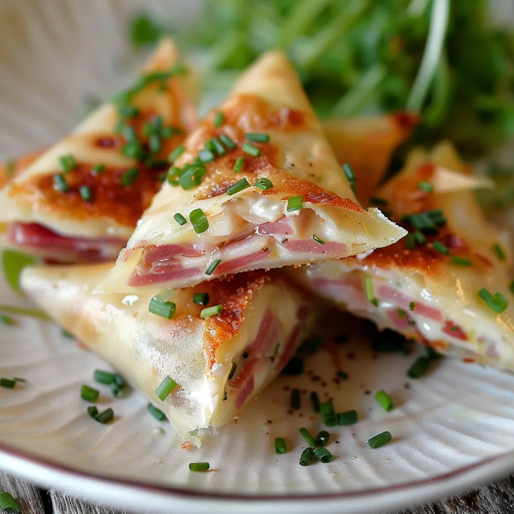 Bricks fourrées reblochon, jambon cru et ciboulette
