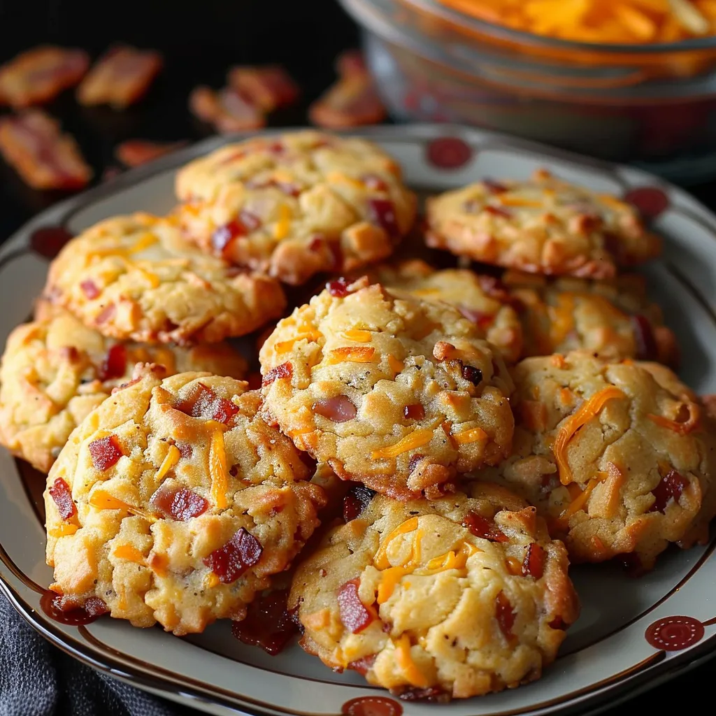 Cookies salés bacon et oignons croustillants