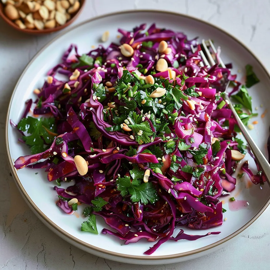 Délicieuse salade chou rouge façon Asie